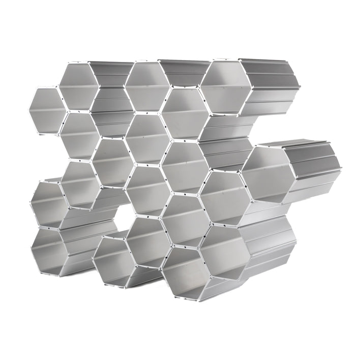 WineHive 20-Cell Silver modular honeycomb wine rack