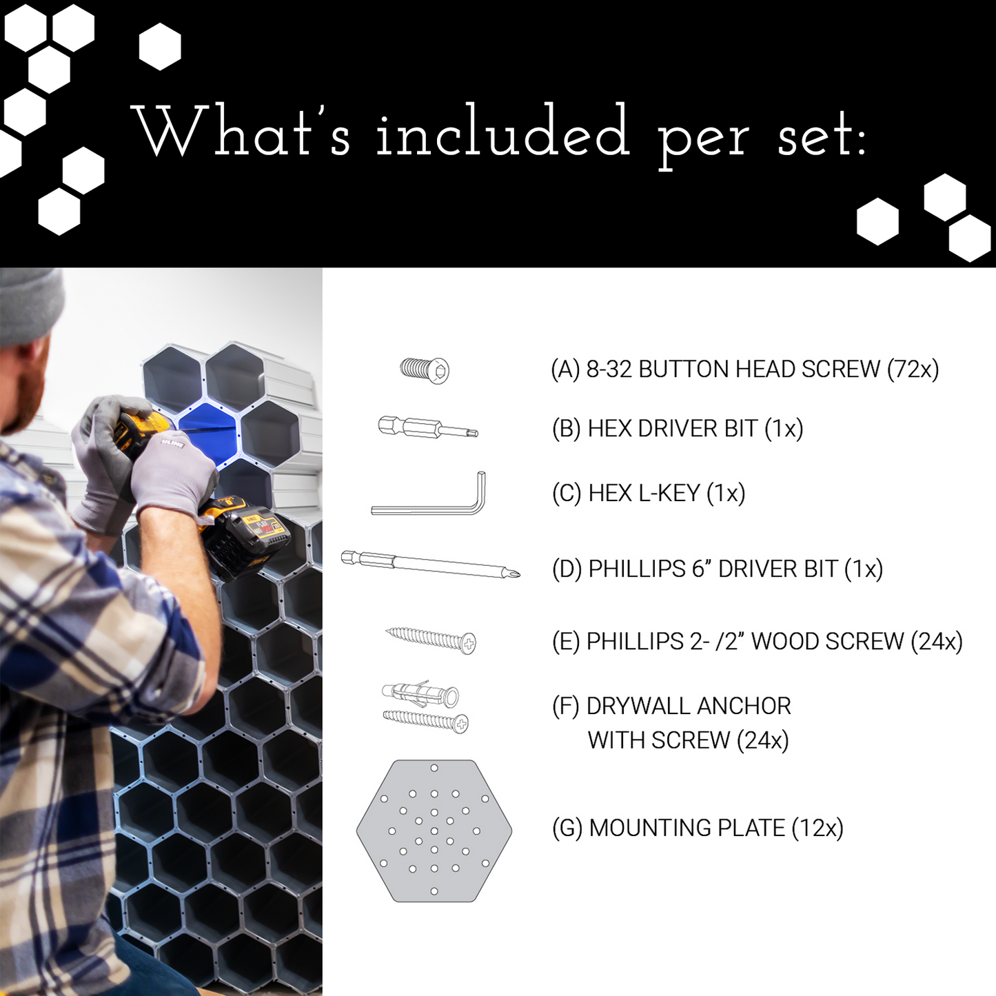50-Cell Wall Mount Hardware