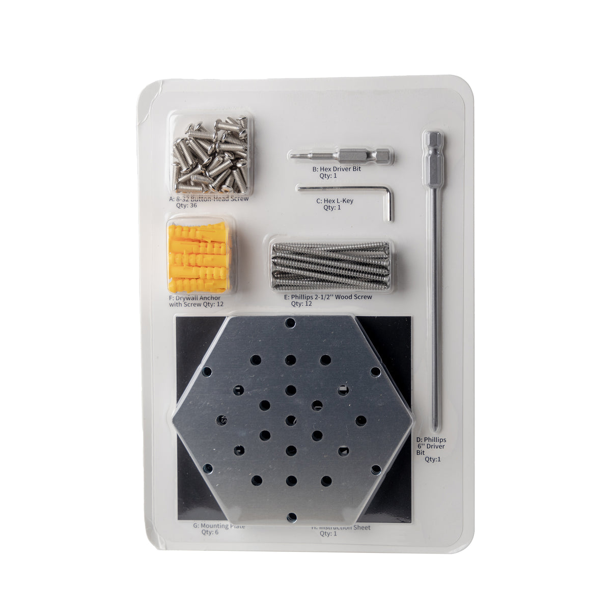 20-Cell Wall Mount Hardware