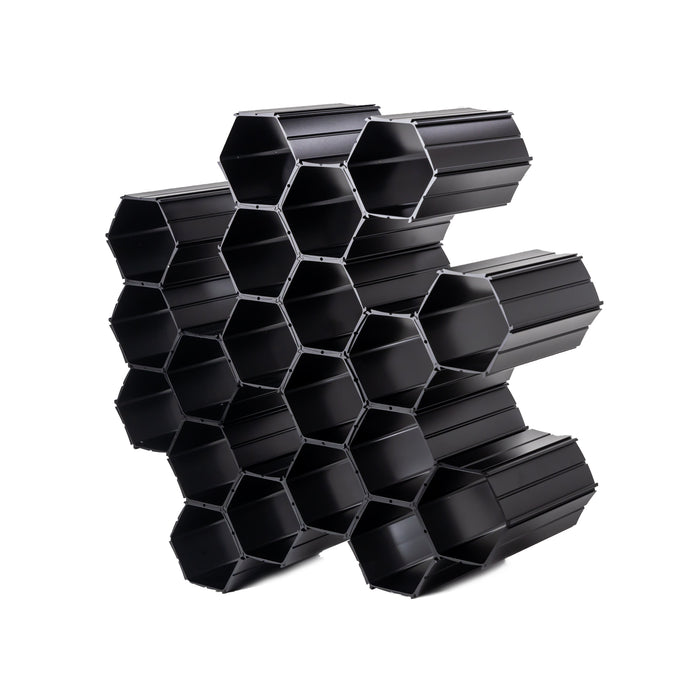 WineHive 20-Cell Black modular honeycomb wine rack